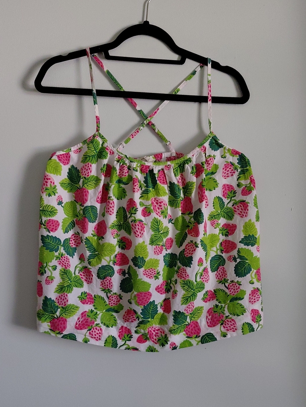 Printfresh Strawberry Fields Cami Tank Top Organic Cotton Poplin Anthropologie